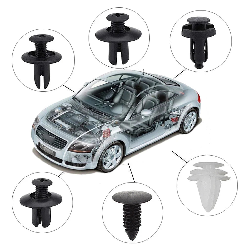 Car Plastic Retainer Clips Automobile Fender Push Pin Rivet Door Trim Panel Retainer Automobile Bumper Mixed Size Fasteners Tool