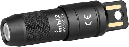 IMINI 2 Rechargeable EDC Keychain Mini Flashlight Black