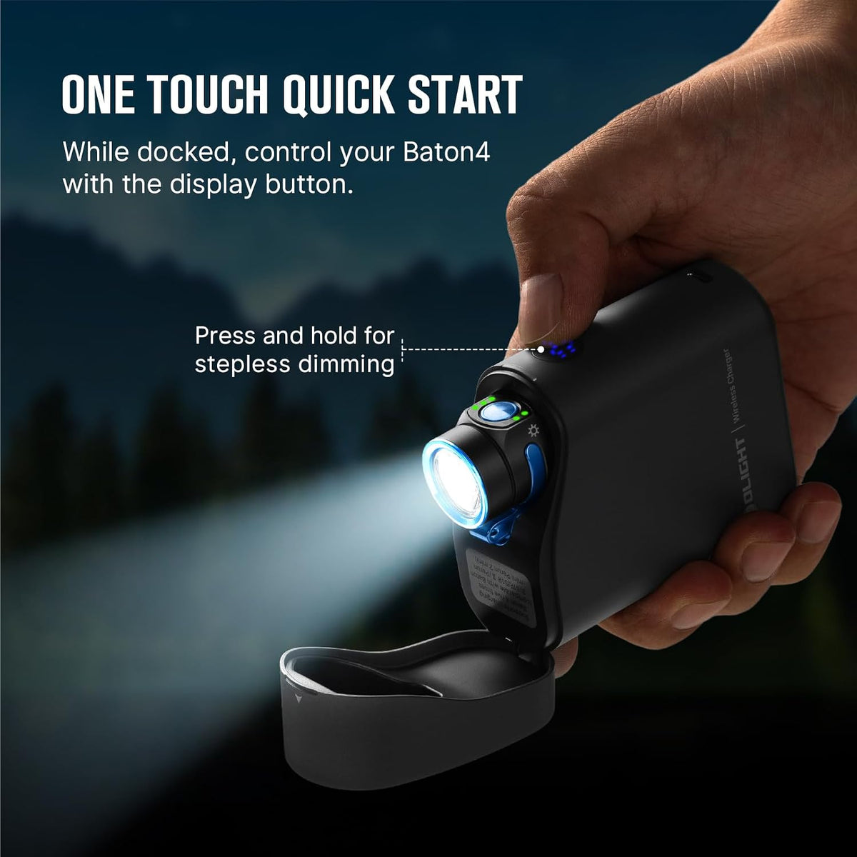 Baton4 Premium Edition EDC Flashlight, Rechargeable Light Black