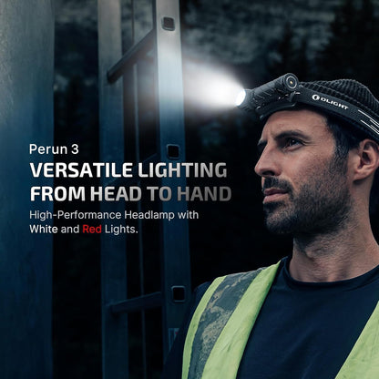 Perun 3 Headlamp Rechargeable, Red Light, Waterproof, OD Green
