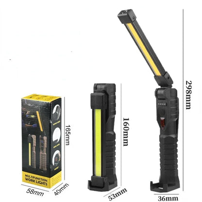 Multifunctional Folding Work Light Portable Camping Light USB Rechargeable Flashlights with Built-In Battery Magnetic Lamps