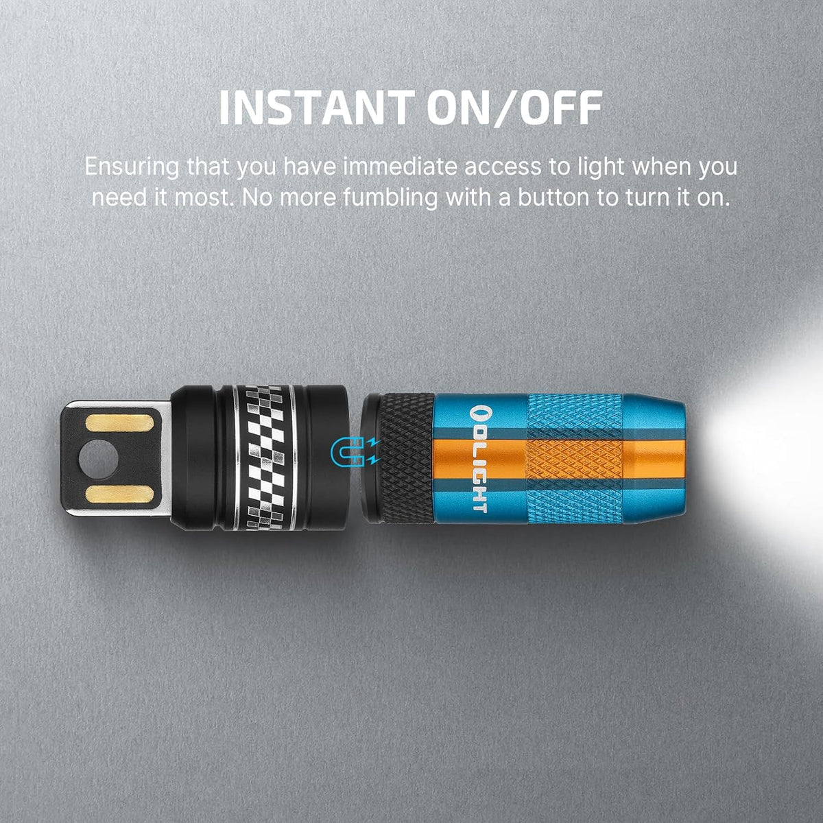 IMINI 2 Rechargeable EDC Keychain Mini Flashlight Sapphire