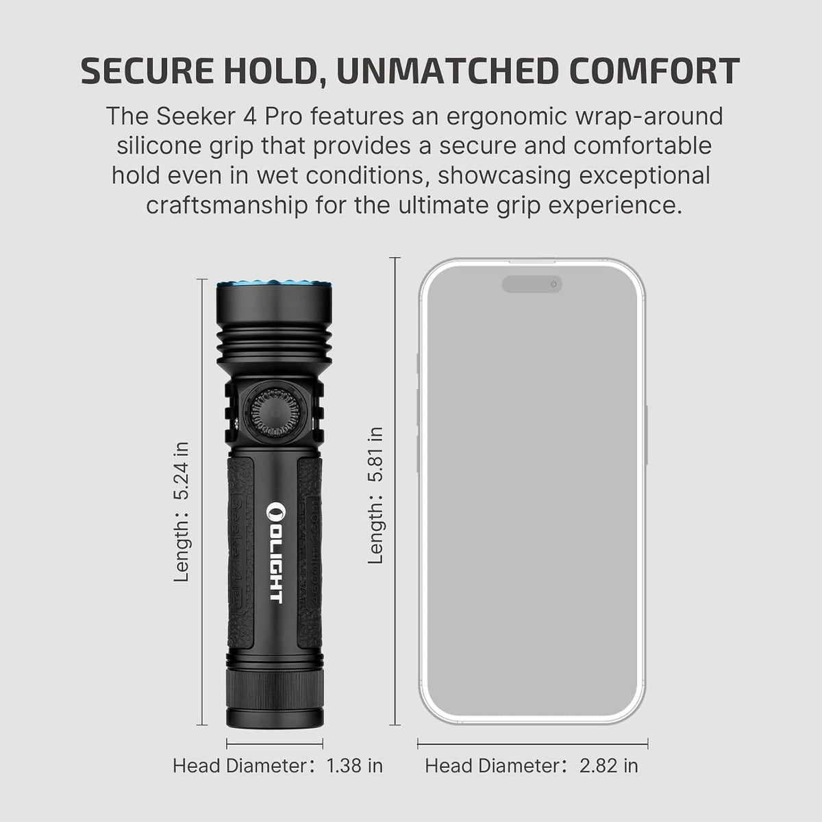Seeker 4 Pro Rechargeable Flashlights, Bright High Lumens Black