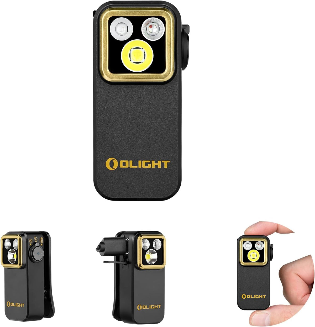Oclip Pro S Rechargeable EDC Clip-On Flashlight, Black
