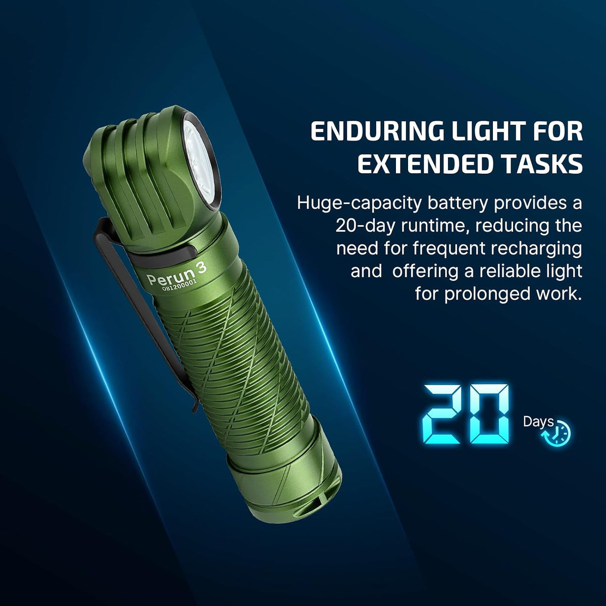 Perun 3 Headlamp Rechargeable, Red Light, Waterproof, OD Green