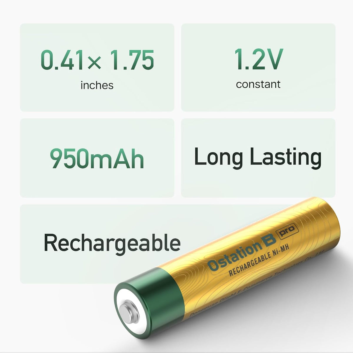 B Pro AAA Rechargeable Nimh Batteries, 12-Count Pack