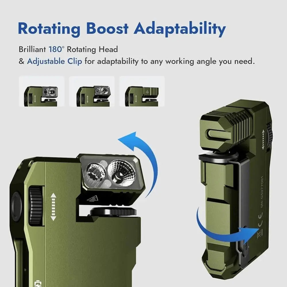 G5 Rechargeable Keychain Flashlights with 180° Rotation & Dual Light Magnetic EDC Torch Ultra Bright Work Light