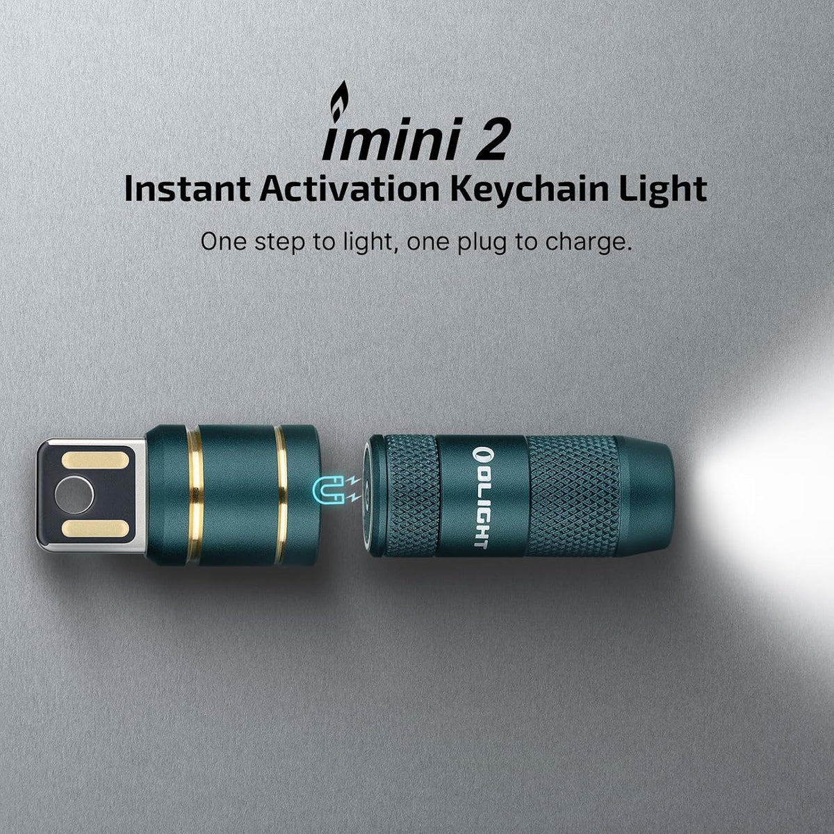 2 Pack IMINI 2 Rechargeable EDC Keychain Flashlight Black+Dream Blue