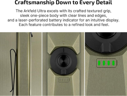 Arkfeld Ultra EDC Flat Flashlight Rechargeable, OAL, Olive-Green NW