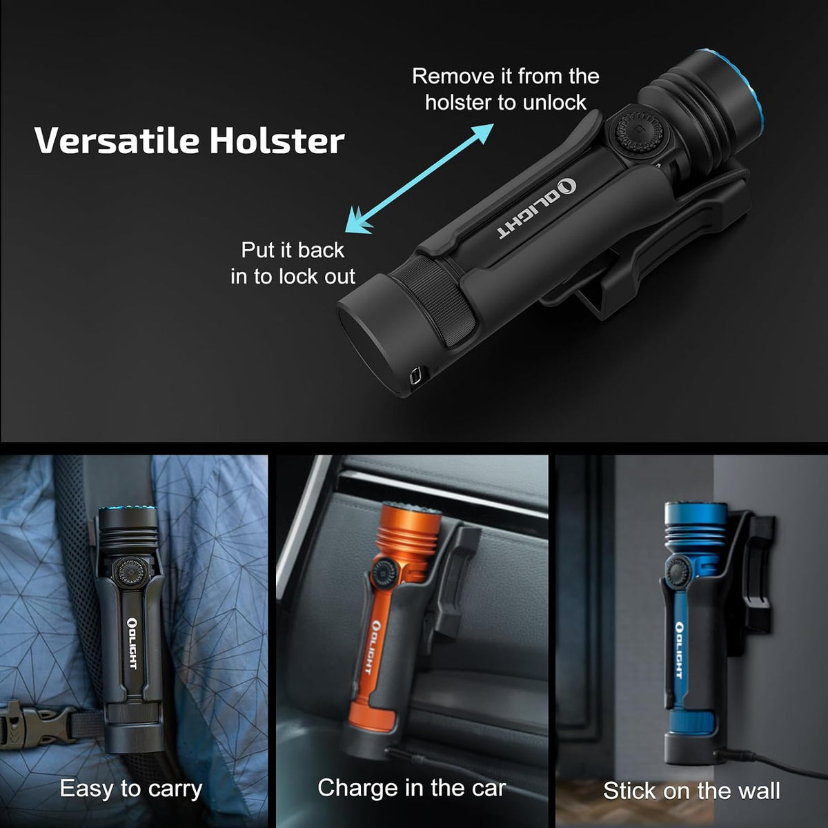 Seeker 4 Pro Rechargeable Flashlights, Bright High Lumens Orange