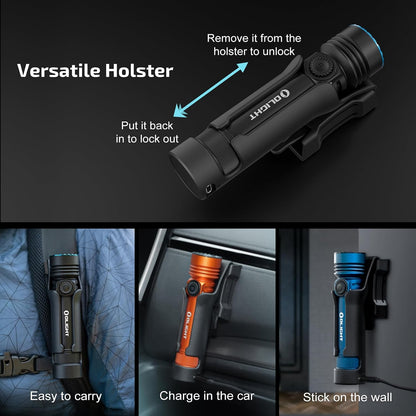 Seeker 4 Pro Rechargeable Flashlights, Bright High Lumens Black