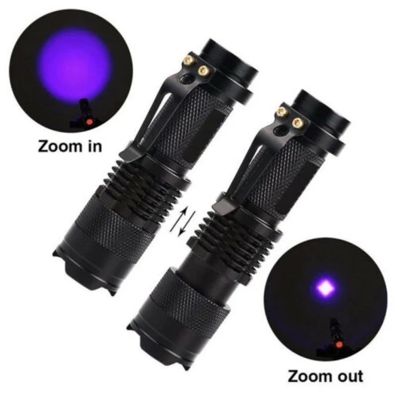 Ultra Violet LED Flashlight Blacklight Light 395/365NM Inspection Lamp Torch Light UV Lamp Zoomable 3 Mode Ultraviolet Lamp