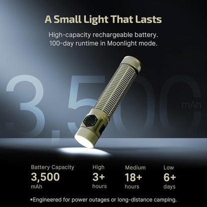 Batonultra EDC Flashlight Rechargeable, Bright Pocket Flash Light