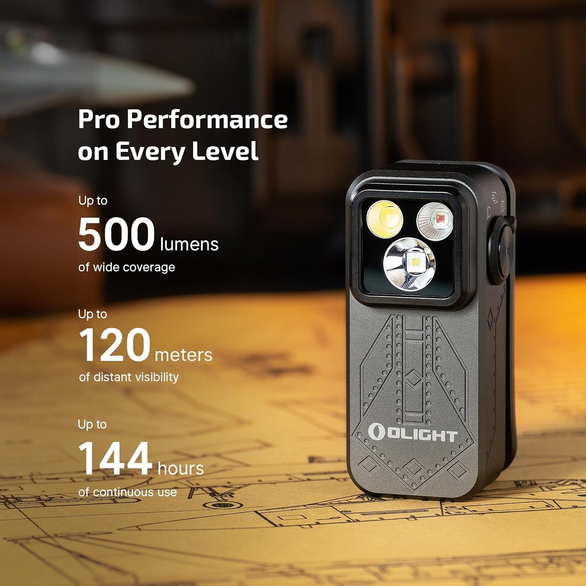 Oclip Pro Rechargeable EDC Clip-On Flashlight, Phantom Squadron