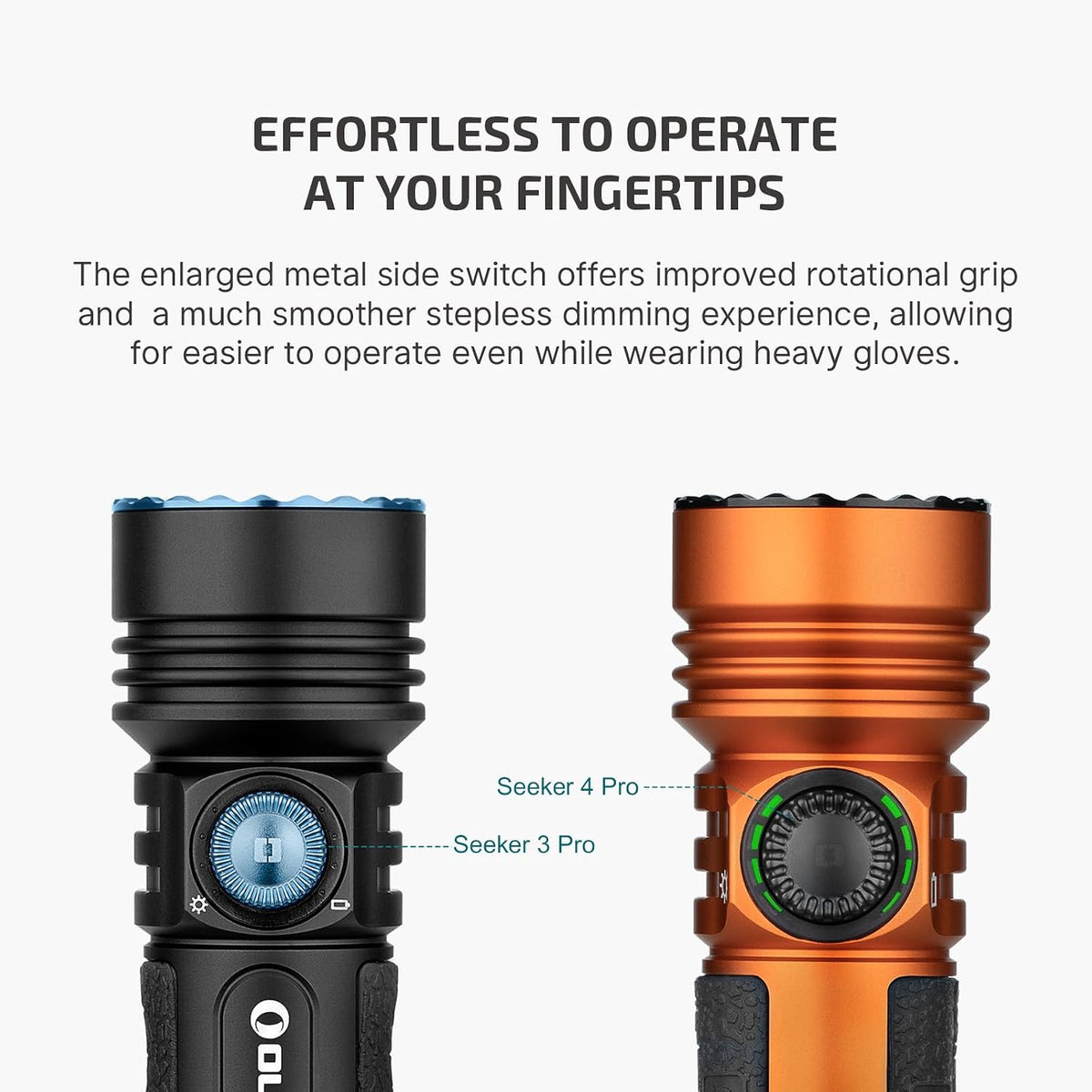 Seeker 4 Pro Rechargeable Flashlights, Bright High Lumens Orange