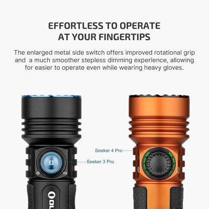 Seeker 4 Pro Rechargeable Flashlights, Bright High Lumens Orange