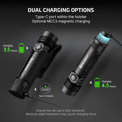 Seeker 4 Pro Rechargeable Flashlights, Bright High Lumens Black