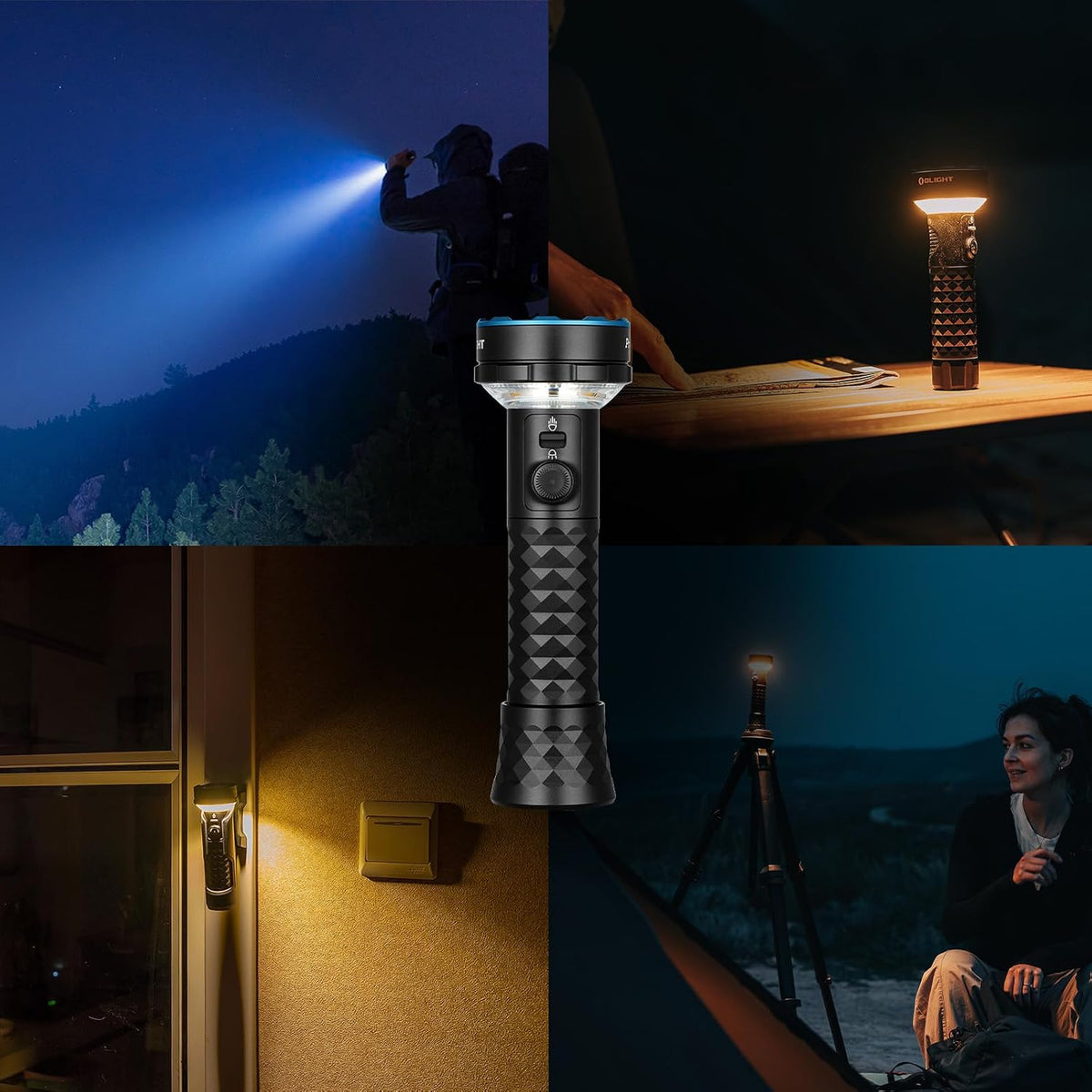 Prowess Rechargeable Flashlights, Bright Light with Holster Black