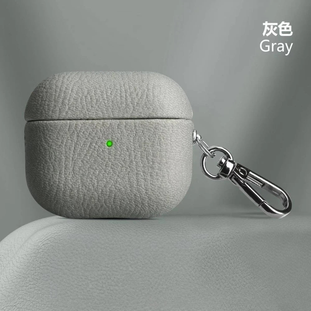 High End Business Bluetooth Earphone Case for Apple Airpods/2/3/4/5 Pro3/2 Retro Genuine Leather Litchi Texture Protection Cover