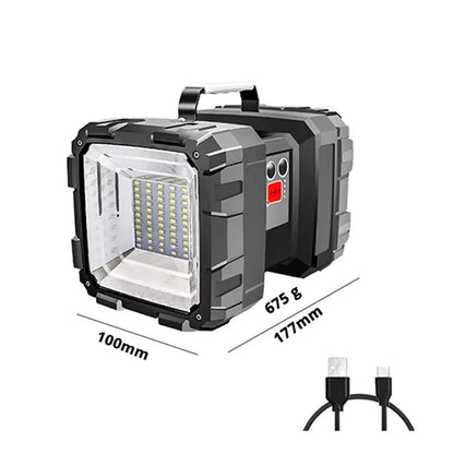 Rechargeable Double‑Head High Power LED Searchlight Waterproof Super Bright Spotlight for Camping