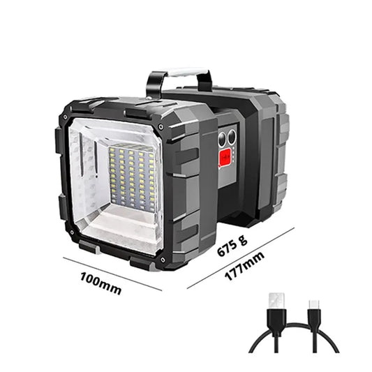 Rechargeable Double‑Head High Power LED Searchlight Waterproof Super Bright Spotlight for Camping