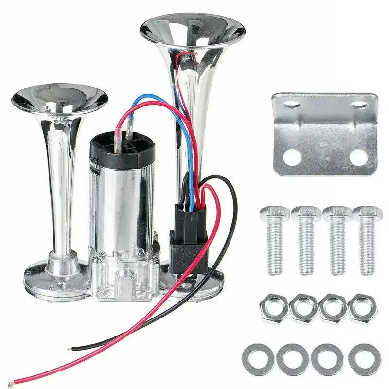 600DB Horn 12V Super Loud Car Electric Horn Dual Trumpets Air Horn Speaker for Car SUV Vehicle Boat Train Motorcycle RV Truck