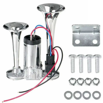 600DB Horn 12V Super Loud Car Electric Horn Dual Trumpets Air Horn Speaker for Car SUV Vehicle Boat Train Motorcycle RV Truck