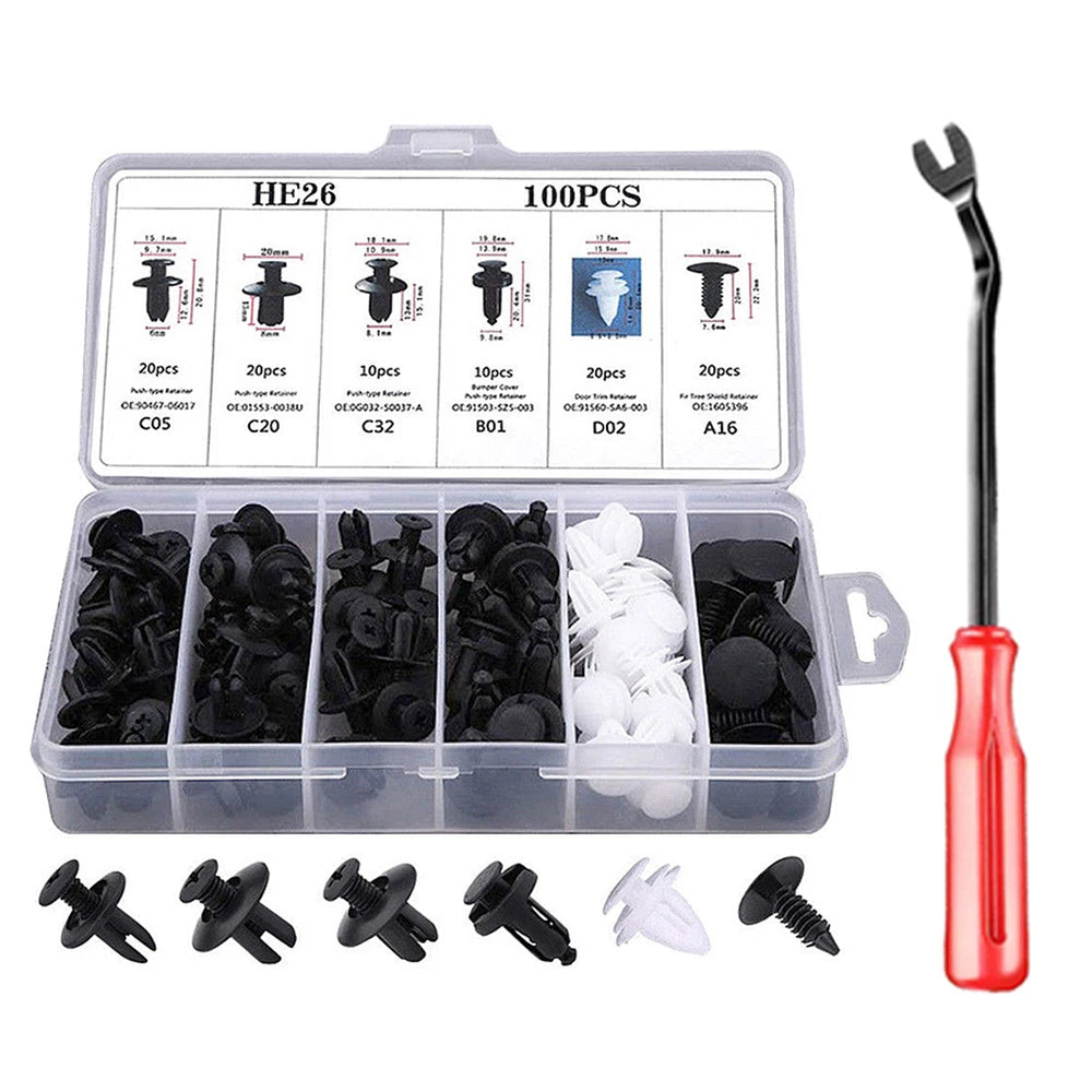 Car Plastic Retainer Clips Automobile Fender Push Pin Rivet Door Trim Panel Retainer Automobile Bumper Mixed Size Fasteners Tool