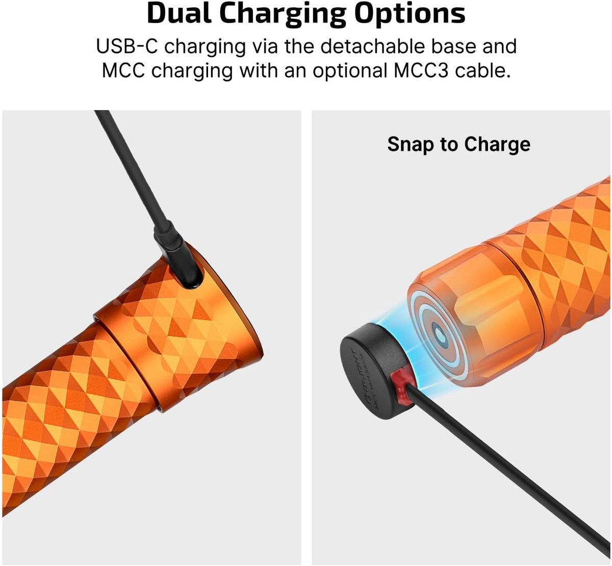 Prowess Rechargeable Flashlights, Bright Light with Holster Orange