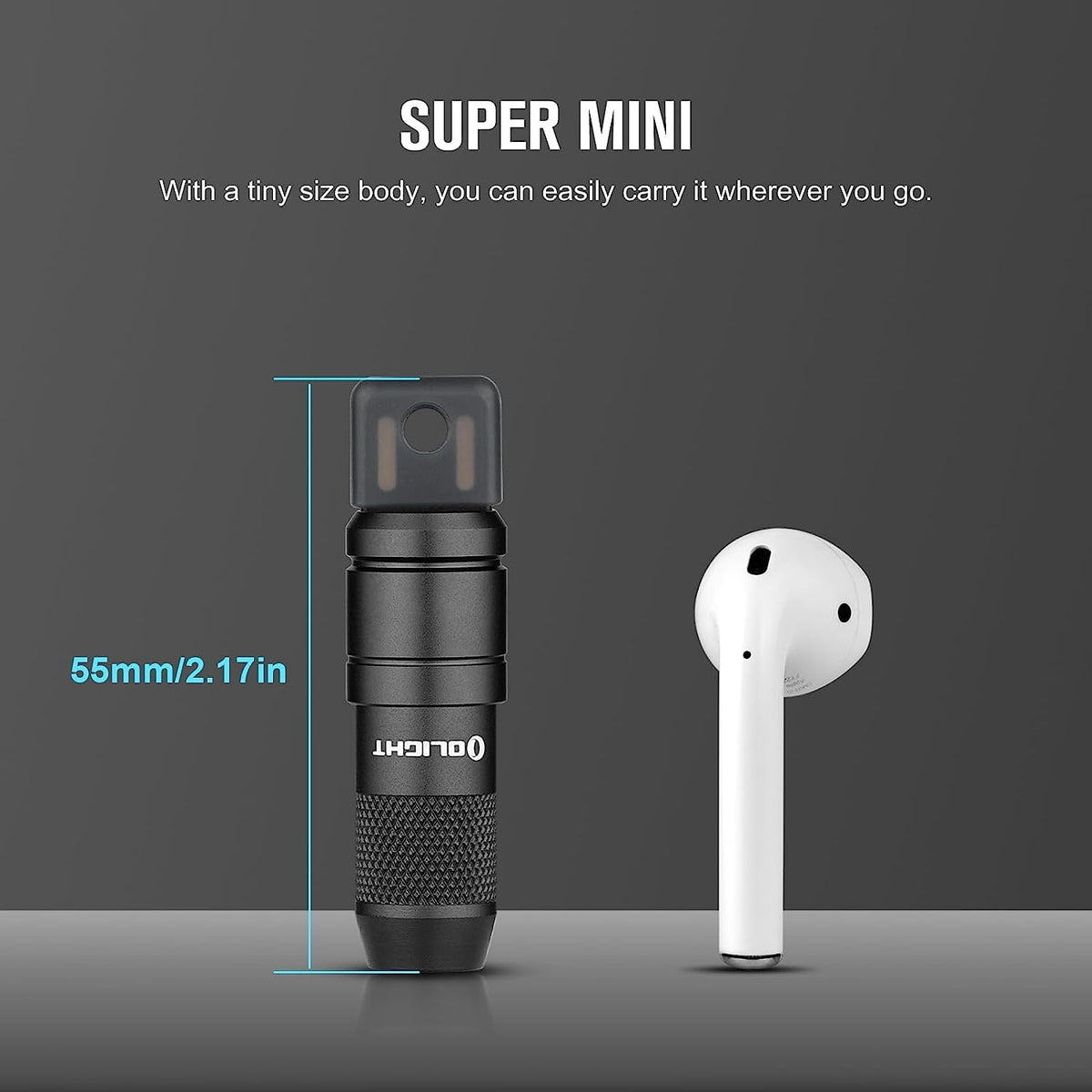 IMINI 2 Rechargeable EDC Keychain Mini Flashlight Black