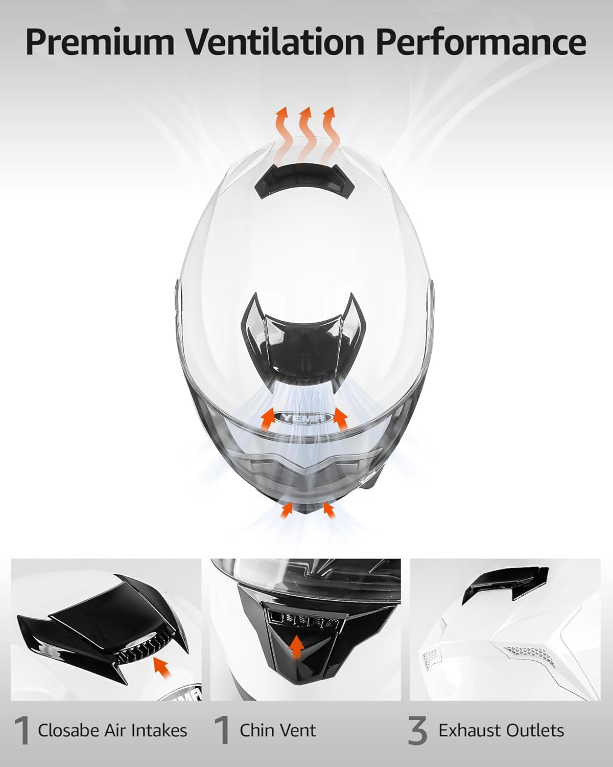 Modular Motorcycle Helmets, DOT Approved Full Face Motorcycle Helmet with with Flip up Dual Visor for Men & Women - Street, Scooter, ATV, E-Bike