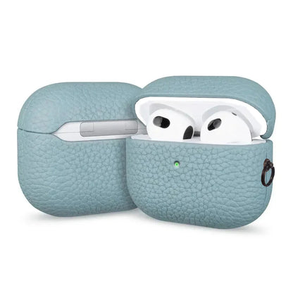 High End Business Bluetooth Earphone Case for Apple Airpods/2/3/4/5 Pro3/2 Retro Genuine Leather Litchi Texture Protection Cover