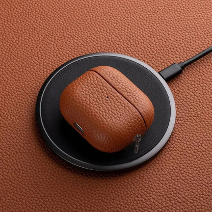 High End Business Bluetooth Earphone Case for Apple Airpods/2/3/4/5 Pro3/2 Retro Genuine Leather Litchi Texture Protection Cover