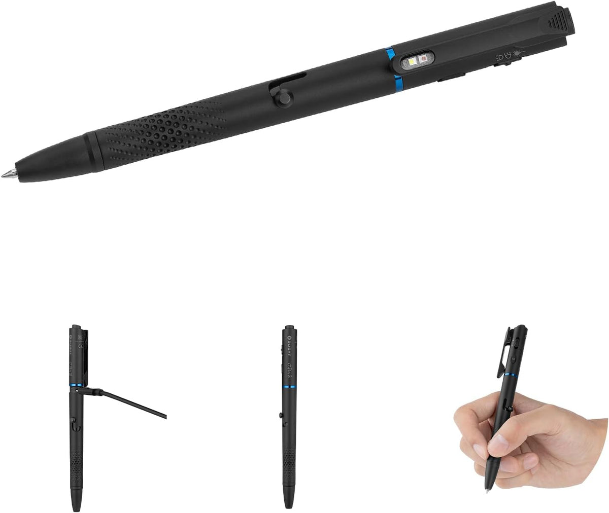O'Pen 3 Pen Light, USB-C Rechargeable EDC Flashlight, Black