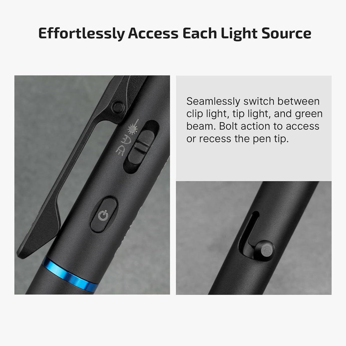 O'Pen 3 Pen Light, USB-C Rechargeable EDC Flashlight, Black