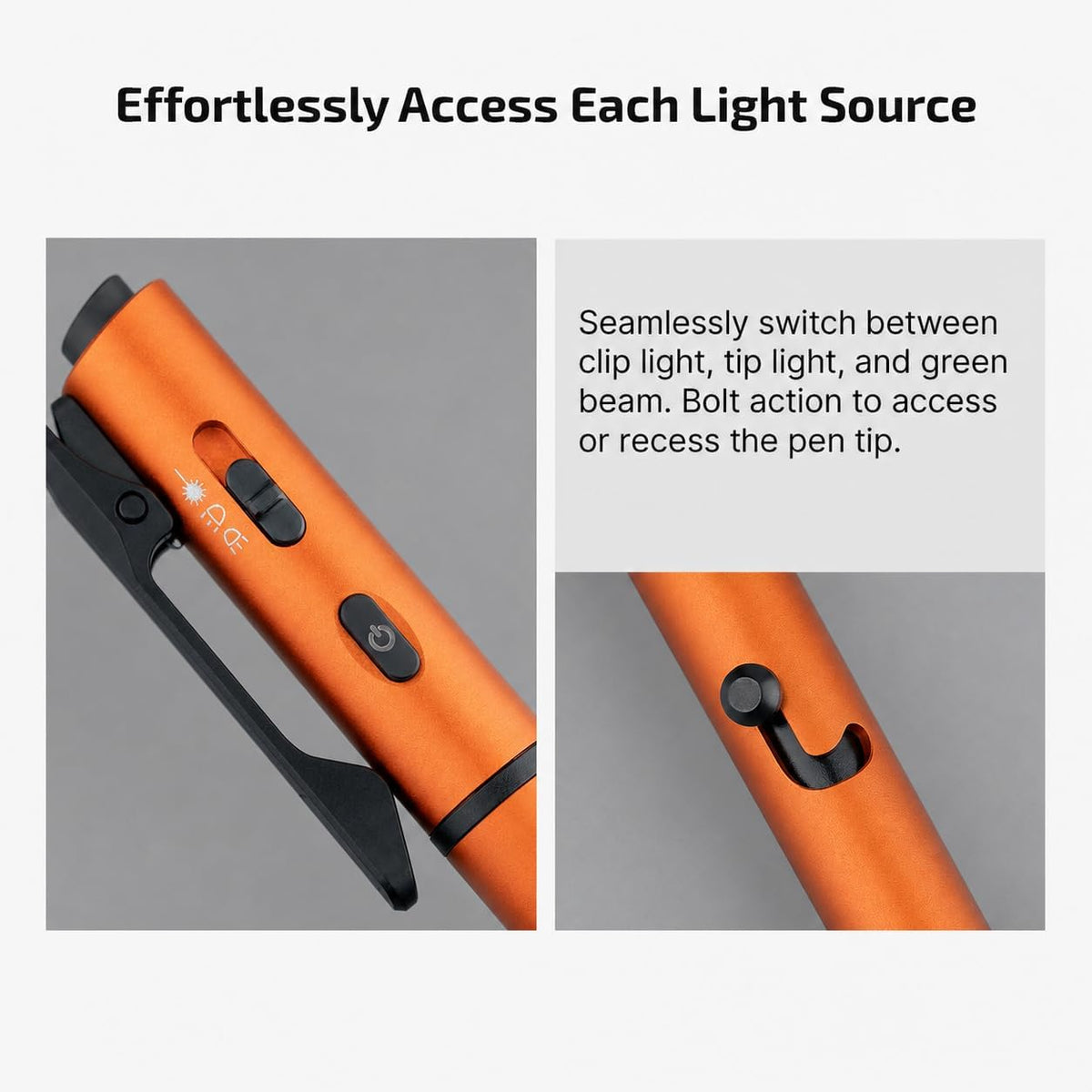 O'Pen 3 Pen Light, USB-C Rechargeable EDC Flashlight, Orange