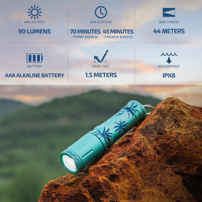 I3E EOS Compact Keychain Flashlight EDC Light (Summer Palm)