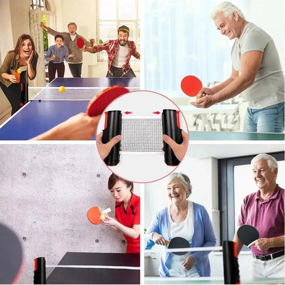 Table Tennis Net Ping Pong Rack Retractable with Ping-Pong Racket Universal