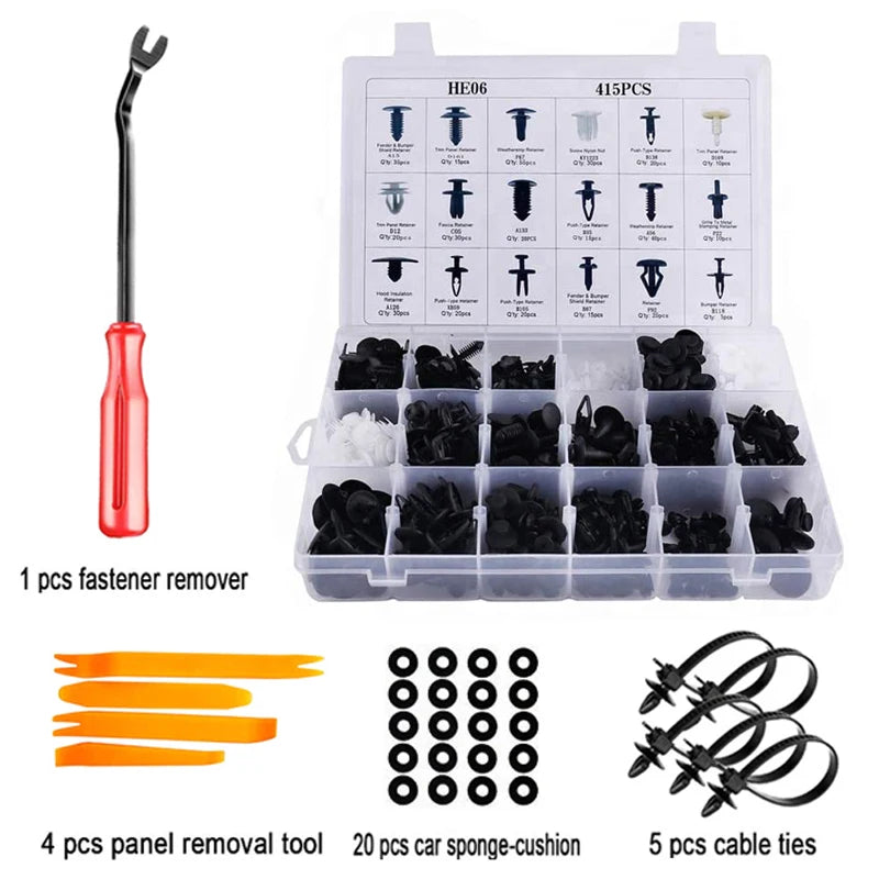 Car Plastic Retainer Clips Automobile Fender Push Pin Rivet Door Trim Panel Retainer Automobile Bumper Mixed Size Fasteners Tool