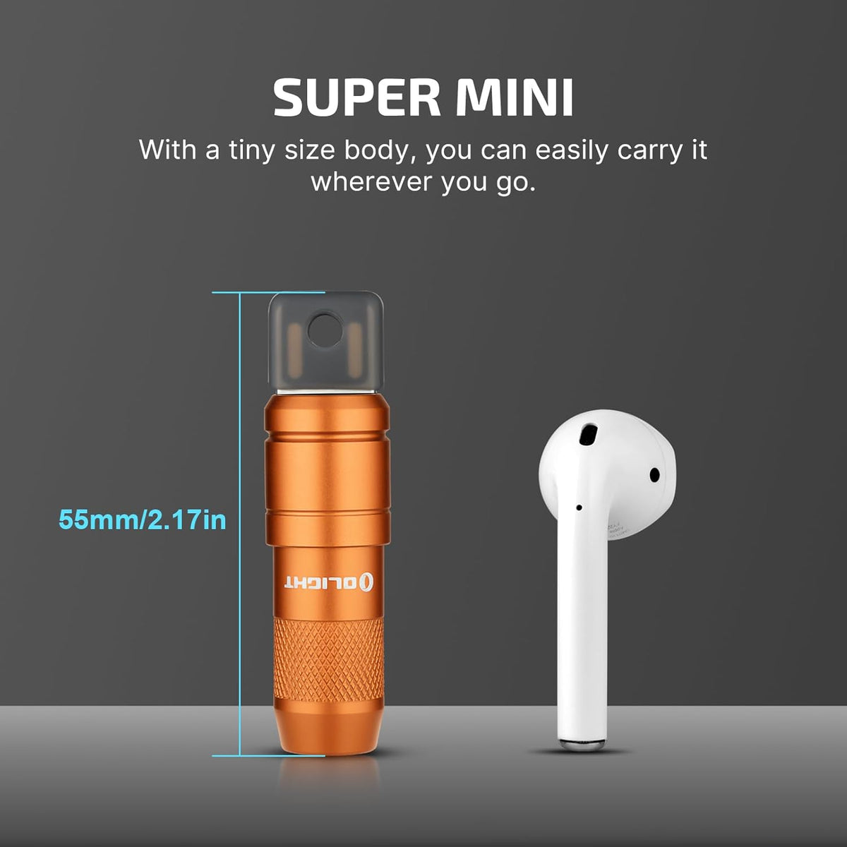 IMINI 2 Rechargeable EDC Keychain Mini Flashlight Orange