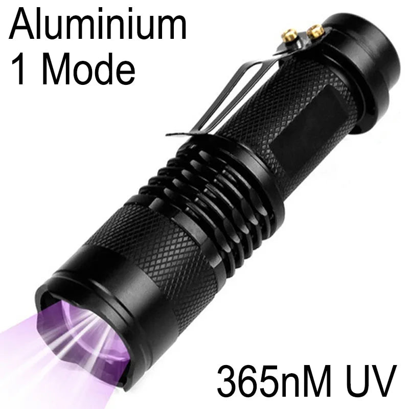 Ultra Violet LED Flashlight Blacklight Light 395/365NM Inspection Lamp Torch Light UV Lamp Zoomable 3 Mode Ultraviolet Lamp