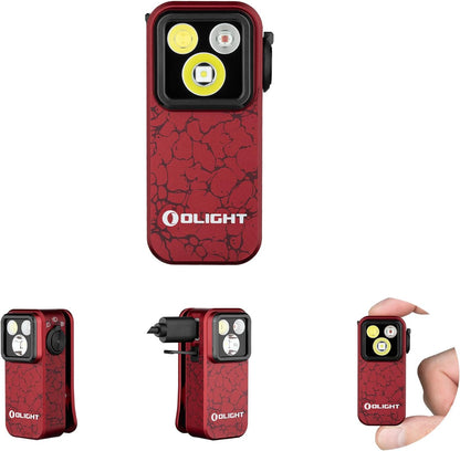 Oclip Pro Rechargeable EDC Clip-On Flashlight, Crackle Red