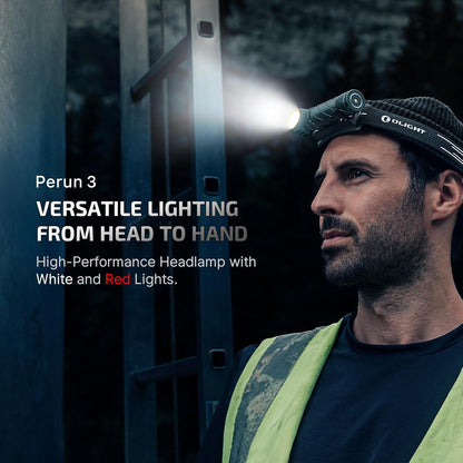 Perun 3 Headlamp Rechargeable, Red Light, Waterproof, Dream Blue