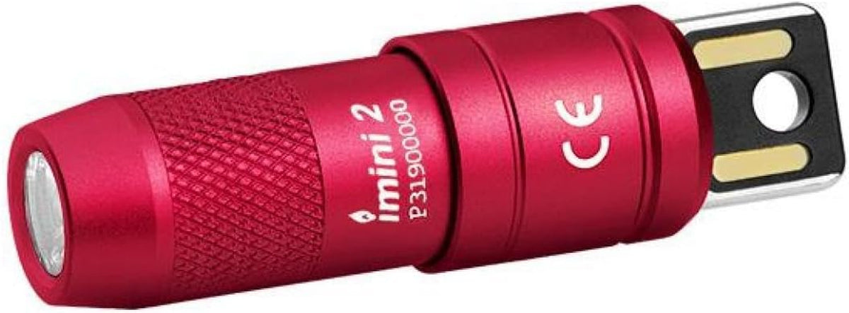 IMINI 2 Rechargeable EDC Keychain Mini Flashlight Passionate Red