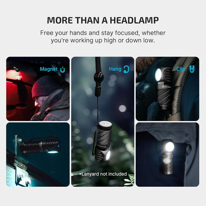 Perun 3 Mini Rechargeable Headlamp, Waterproof, 1250 Lumens, Black
