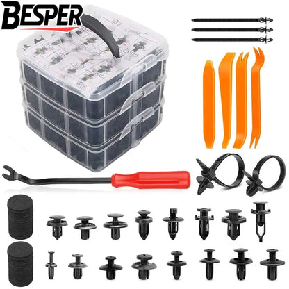 Car Plastic Retainer Clips Automobile Fender Push Pin Rivet Door Trim Panel Retainer Automobile Bumper Mixed Size Fasteners Tool